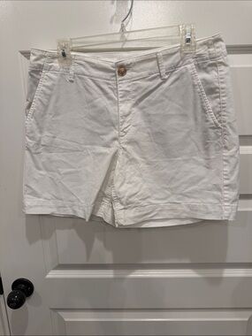 LOFT White Classic Chino Shorts